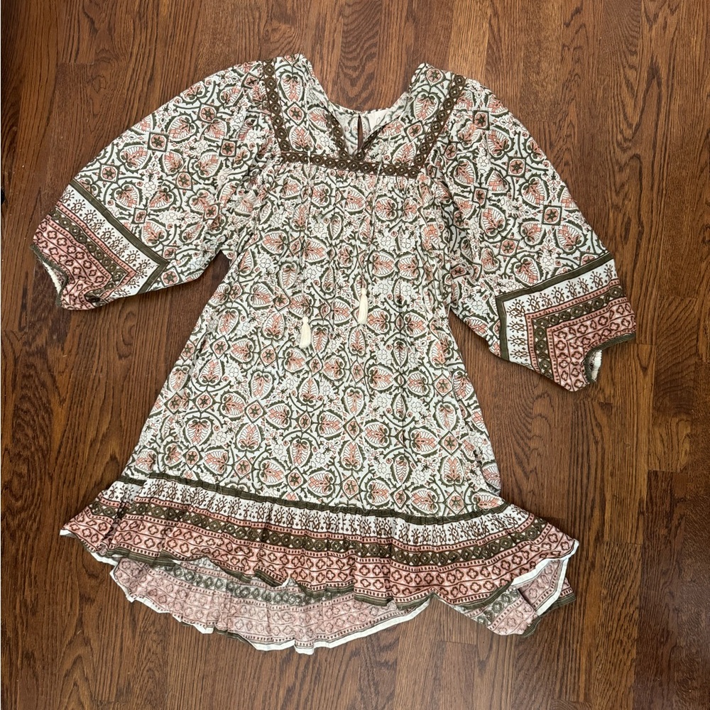 Cleobella White Cream Ruched Tiered Sundress